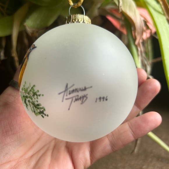 Hand-Painted Glass Ornament - Bird - Picture 2 of 2